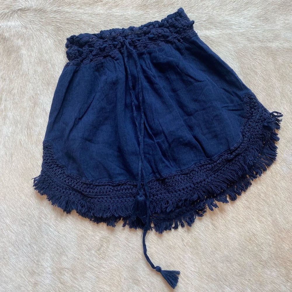Aerie boho macrame and gauze high-waisted skirt, M